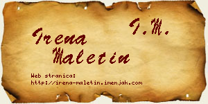 Irena Maletin vizit kartica